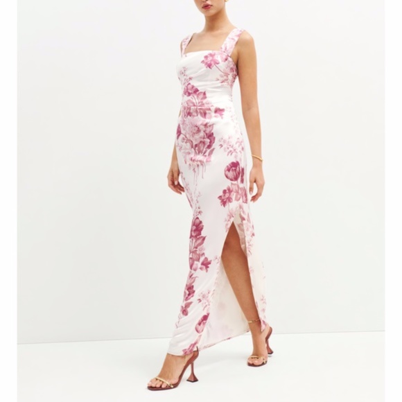 NEW Reformation Silk Earl Dress Crista 4 - Picture 4 of 13